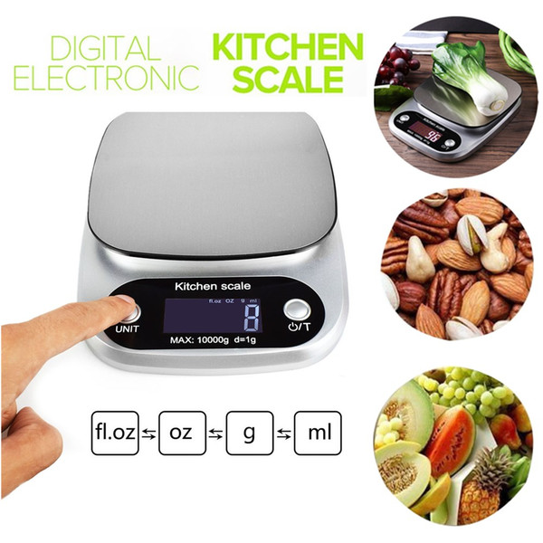 New 10KG/1g Precision Digital Kitchen Scale Electronic Weight Balance High Accuracy Jewelry Food Diet Scales Kitchen Tools