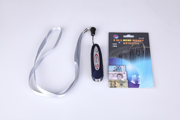 Mini 2 in 1 UV Currency Money Note Detector Counterfeit Checker With Retail box and Lanyard