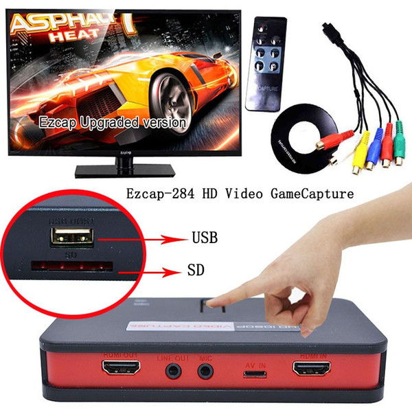 Ezcap284 HD Video Game Capture 1080P HDMI/YPbpr Recorder Box For PS3&PS4 XboxOne(Size1:EU plug,Size2:US plug)