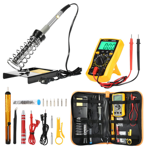 D60 60w Soldering Iron Kit With Adjustable Temperature Welding Tool AD/DC Multimeter Portable Welding Repair Tool