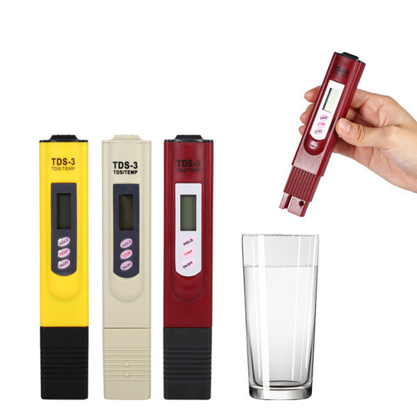 1 Pcs Digital LCD Water Quality Testing Pen Purity Filter TDS Meter Tester 0-9990 PPM Temp Portable Yellow