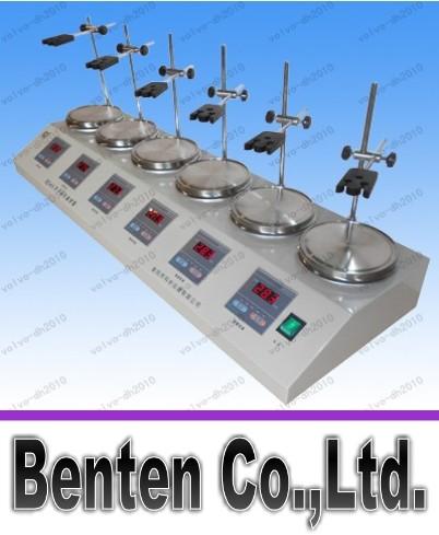 Free shipping 6 Heads Multi unit units Digital Thermostatic Magnetic Stirrer Hotplate mixer 110V or 220V LLFA