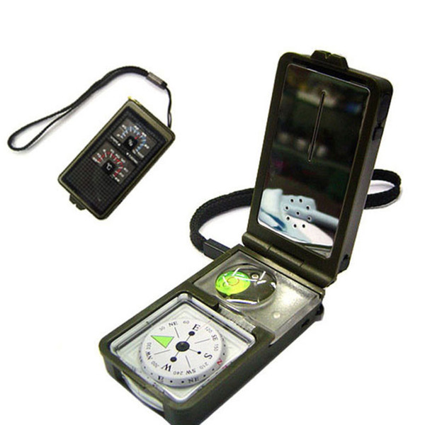 Outdoor Multifunction 10 in 1 Military Camping Survival Compass With Hygrometer Led Light Thermometer Flint Fire Starter