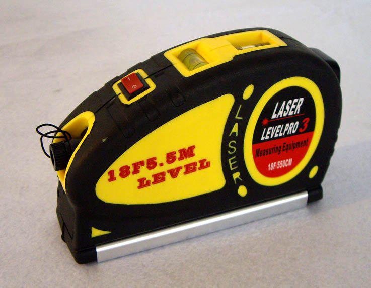 Free Shipping New LASER LEVEL HORIZONTAL VERTICAL LINE 5.5M MEASURE TAPE #BV076 @CF