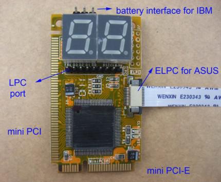 5 in 1 Laptop Mini PCI-E ELPC LPC Diagnostic Post Test Card,debug test,MiniPCIe/MiniPCI/LPC/ELPC/I2C