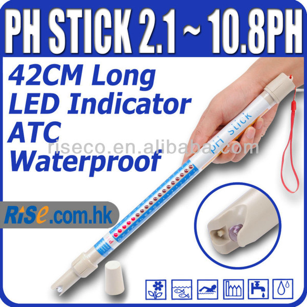 Waterproof LED PH Tester Pool Aquarium 42cm Stick Hydroponic Dipstick ATC pH Meter