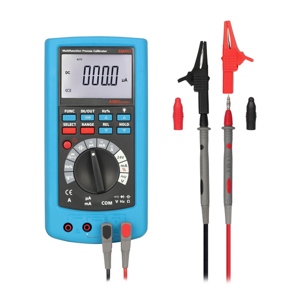 Hi-accuracy 0.02% &1uA Resolution Multifunction Process Calibrator DCV/mA Source and DMM Multimeter 2in1 USB AMPX01