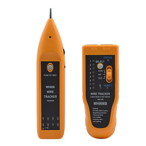 WH806B Telephone Wire Tracker LAN Network Cable Tester for Cat5 Cat5E Cat6 RJ45 RJ11 Electrical Line Finding Sequence Testing