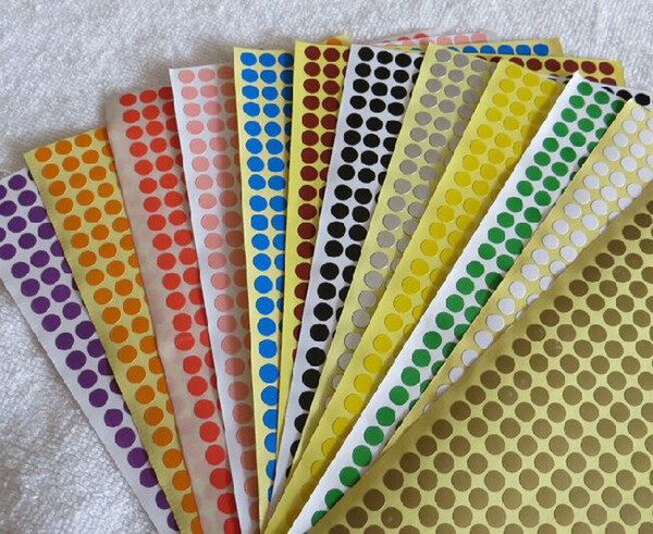 latest full color small dot round 6mm paper label sticker in industry nail classify label