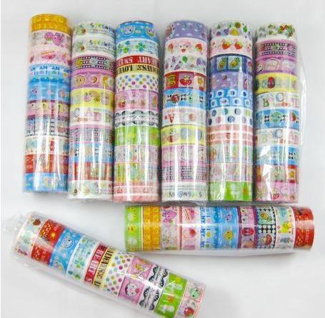 10Pcs Beautiful Cute Cartoon Colorful Tape DIY Cloth Grid Stickers Cute Creative Stationery Lowest Price Free Shipping