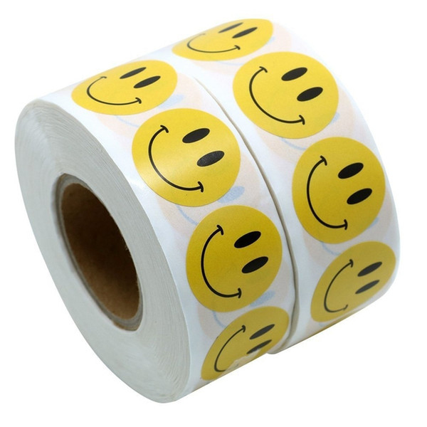 Smile Adhesive Stickers Face Expression for Envelopes Card Shopping Bag Sealing Sticker DIY Handmade Kids Gift 1 Roll= 500 pcs