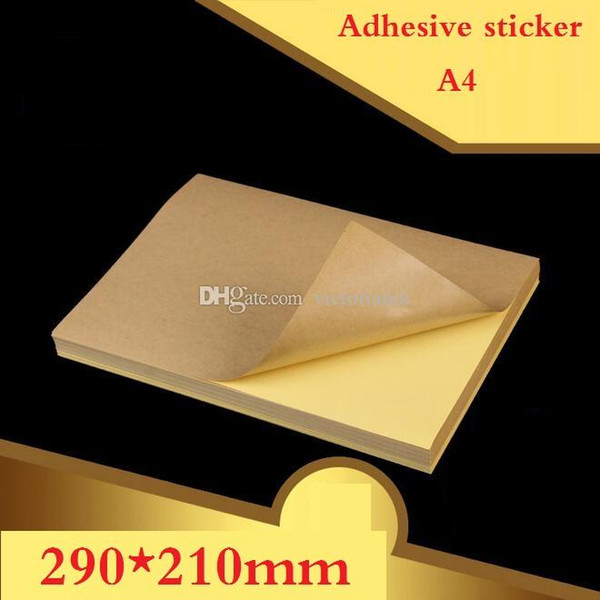 100 Sheets/lot A4 size Blank Kraft adhesive sticker/Self adhesive A4Kraft Label Paper for Laser Inkjet Printer Packaging Label