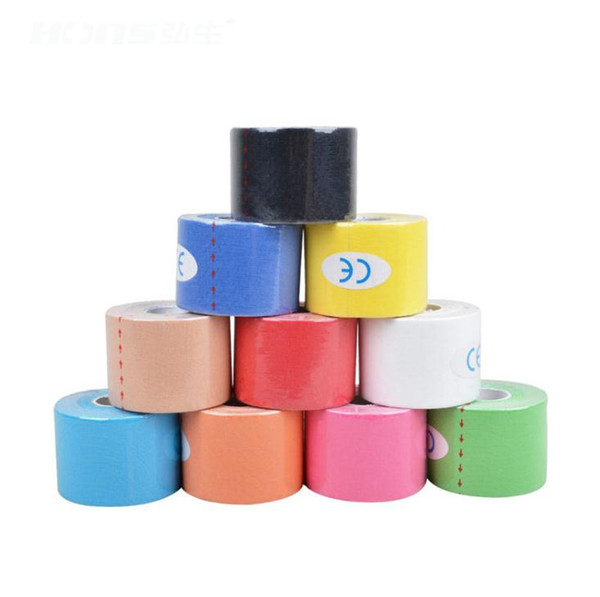 2016 240 pcs DHL shipping 2.5cm*5m Rolls Kinesiology tape Elastic Sports Injury Muscle Support Elbow Knee Pads SN1510