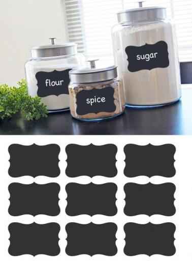 NEW 36x Chalkboard Blackboard Chalk Board Stickers Craft Kitchen Jar Labels Tags 80*50mm H008