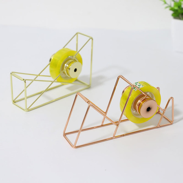 Nordic Style Mini Tape Cutter Machine Golden/Rose Gold Tapes Dispenser Holder Office Stationery Supplies ZC0183