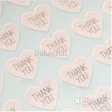 Wholesale-THANK YOU heart design Sticker Labels Seals.3.8cm, Gift stickers for Wedding seals,300pcs/lot (SS-7132)