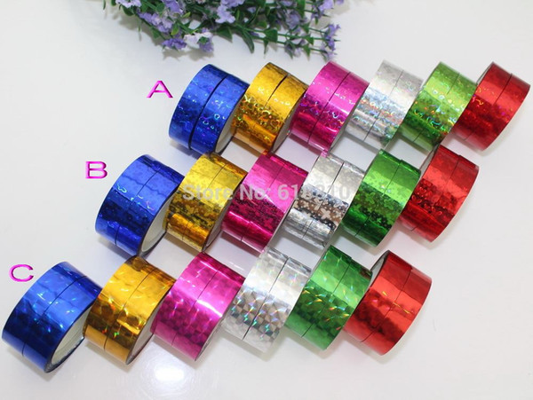 Butterfly Heart checks prism Hoop Holographic Tape For Gift Packing Adhesive Laser Tape 12mm*15m(49ft) hologram tapes(24pcs/lot)