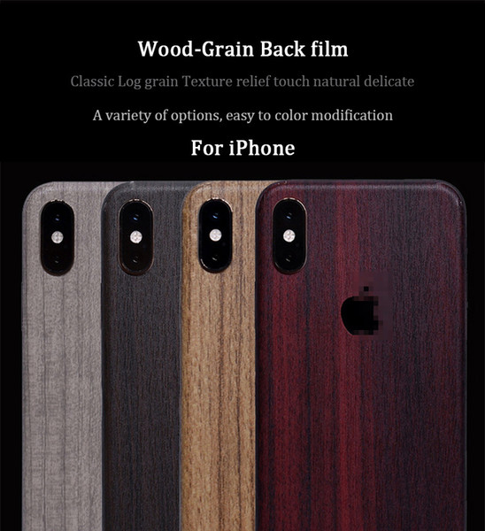 Wooden Grain Vintage Stickers For iPhone 6 6S 7 8 Plus X XR Xs Max 5S SE Sandalwood Teak PVC Adhesive Back Protective Film Skins