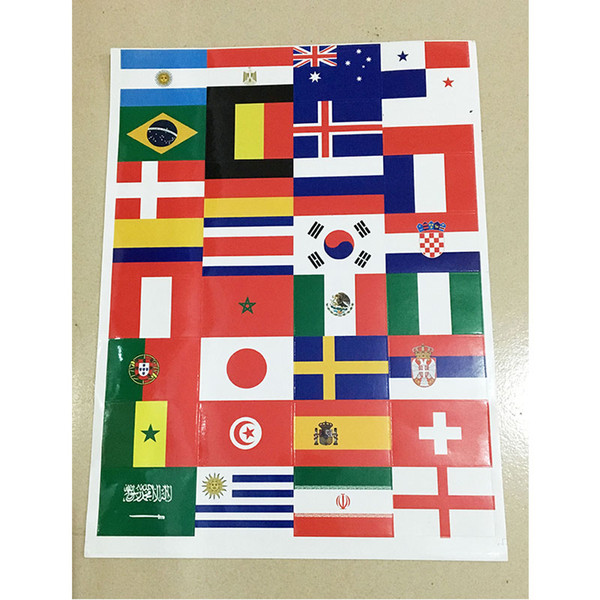 2018 Football World Cup 32 Countries flag stickers face sticker Waterproof Reflective Stickers for Car Bicycle Laptop Trunk Face