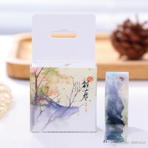 Wholesale- 2016 1Box New 1.5CM Wide Fancy Chinese Style Scenery Washi Tape Adhesive Tape DIY Scrapbooking Sticker Label Masking Tape H1138