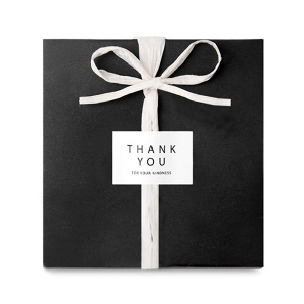 200pcs Square White thank you adhesive sitckers label for gift box wrapping decorations