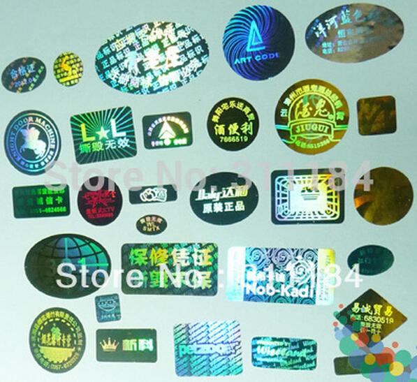 Custom Laser Hologram printing stickers unremovable counterfeit for logo security label print