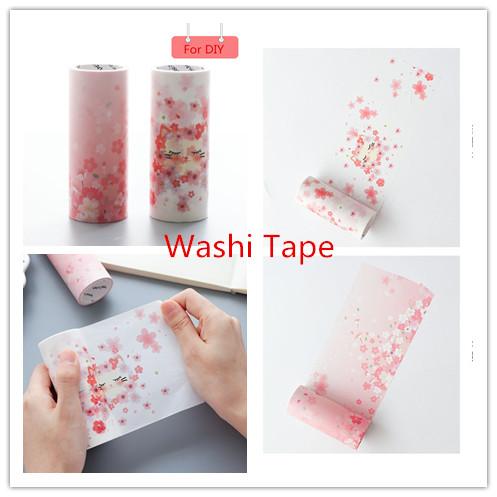 Lovely 10cm width washi tape with Fresh cherry blossom and cat printed diy paper adhesive tape 2016