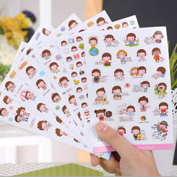 5sets/30sheet/lot wholesale cute lovely girls phone calendar book album diary decor paper sticker scrapbooking kawaii stickers free shipping