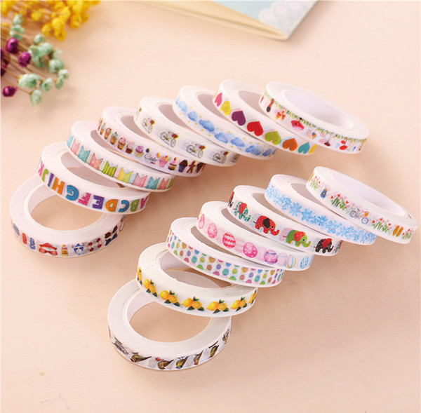 various colors washi tape colorful printing decorative washi tape sticky paper tapes for school kids 2016-M-786