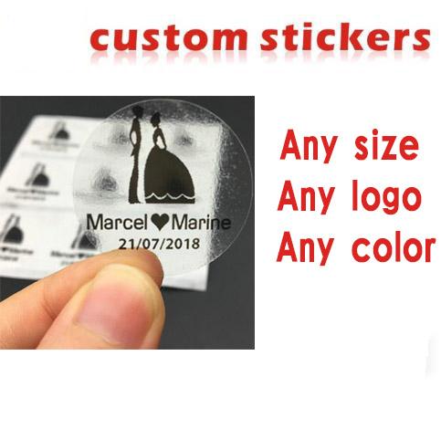 custom stickers / logo plastic PVC Vinyl paper transparent clear adhesive round hologram stationery sticker labels printing