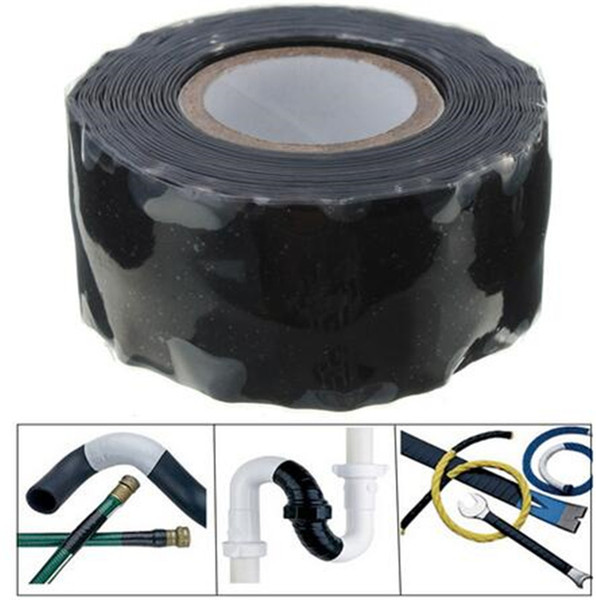 2016 Waterproof Silicone Performance Repair Tape Bonding Rescue Self Fusing Wire Hose Black Sell Hotting 3 Meters