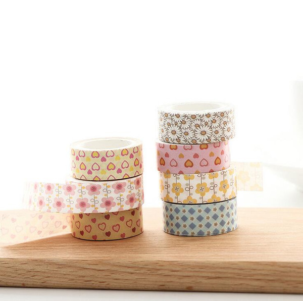 Free shipping 6colors/lot Washi Tapes Adhensive Tapes Decoration Paper Tapes for Journal Diary Photo Album 2016