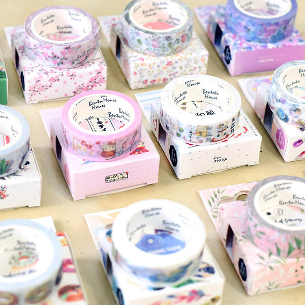 Decorative Washi Tape 15mm X 7m Cute Lotkawaii Flower food animals DIY Scrap Masking Tape School Office Supply 2016