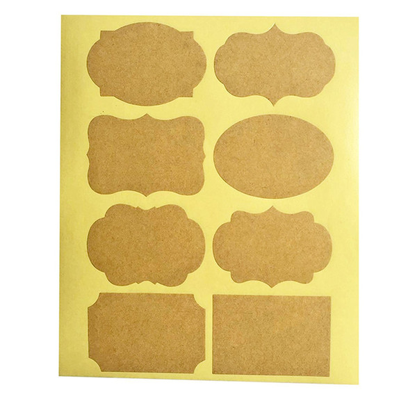 Smart (Qty80pcs ) Fancy Kraft Paper Essential Oil Bottle Stickers Labels self-adhesive stationery sticker for bottles decoration