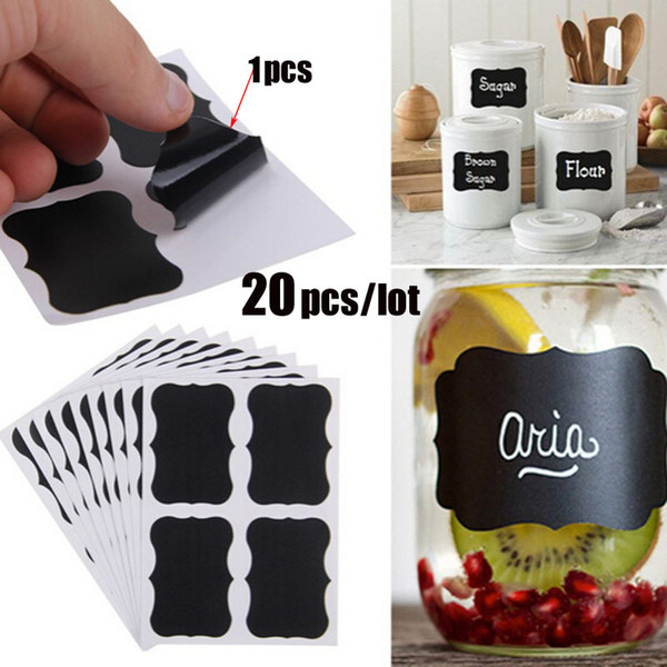 5 set/lot Blackboard Sticker Craft Kitchen Jar Reusable Labels Chalkboard Chalk Board Stickers Black Decorative paper