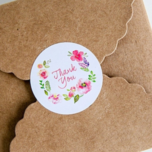 New Arrival 100pcs 3.5cm Flower Design Sticker Labels For Creative Paper Stickers Thank You Seals For Gifts