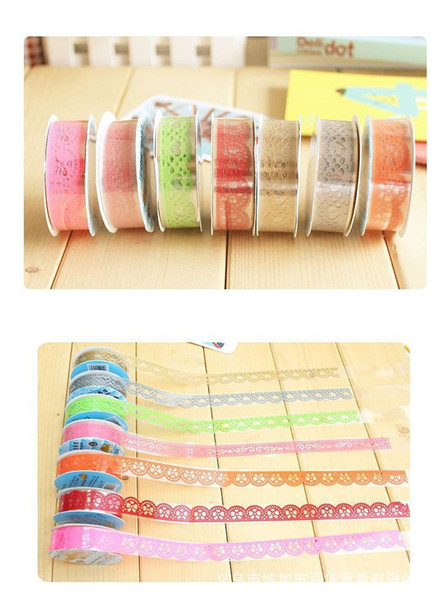 DIY Cute Colorful Kids Photo Props Lace Flower Tape for Scrapbook Decor Photo Albums Accessories washi tape Free shipping TY1019