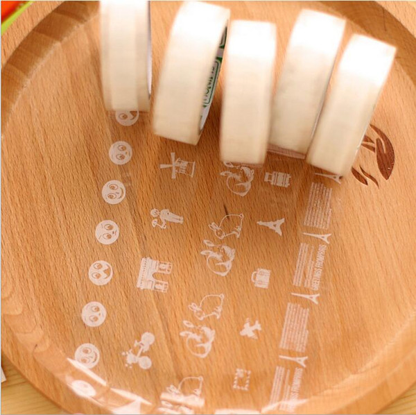 2016 new school office accessories cute white transparent single sided decorative adhesive tapes korean stationery album photo stickers