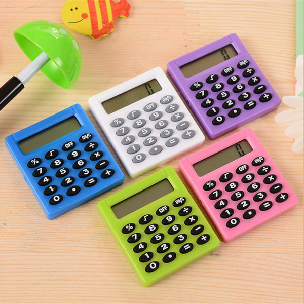 Cute Student Pocket 8 Digital Mini Electronic Calculator Candy 5 Colors Calculating Coin Batteries Calculator Office Supplies Gift