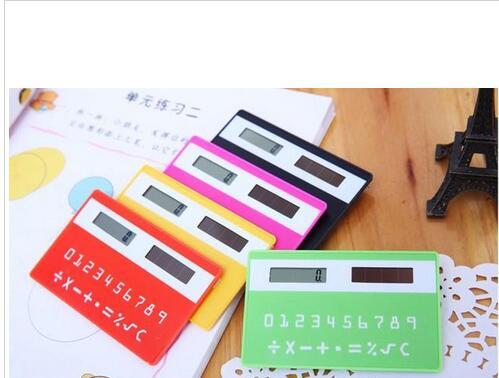 Colorful Small Slim Pocket Calculator Stationery Card Portable Calculator Mini Handheld Ultra-thin Card Calculator Solar Power