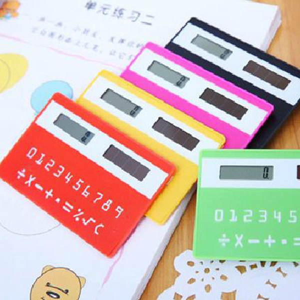 Hot Best Mini Slim Credit Card Solar Power Pocket Calculator Novelty Small Travel Compact Free Shipping