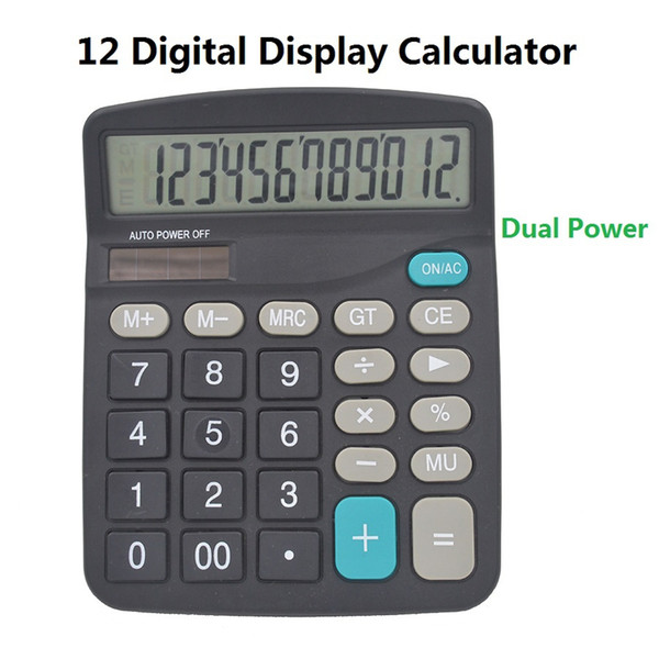 12 digital display calculator Desktop Dual Power General Purpose Calculator For Daily Office Working with retail box