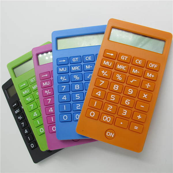 10pcs 2017 Hot Sale Mini Calculator Multi-color 12 Digit Electronic desktop Calculadora Counter Calculating Tool Handheld Pocket Type