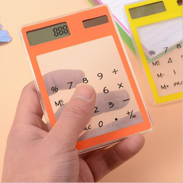 Creative Stationery Slim Solar Energy Touch Clear Scientific Mini Calculator Student School Office Electronic Exam Supplies Birthday Gift