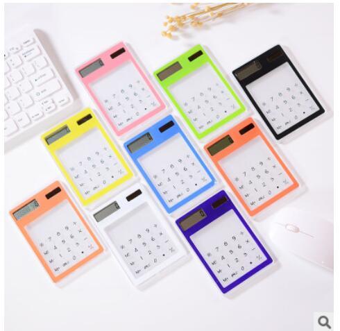 2019 New 9 colors Mini Portable Solar Energy Calculator Creative Multifunction Ruler Students Gift Free shipping Size:80mm*119mm