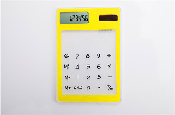 In Stock Mini Calculators Solar Power Transparent screen calculator Pocket Electronic Calculator Pico-ordinateur Wholesale