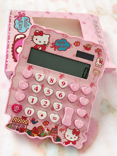 Wholesale Pink Hello Kitty Creative Irregularly Shaped Calculator Solar Button Battery Calculator Office Advertising Gift Calculator