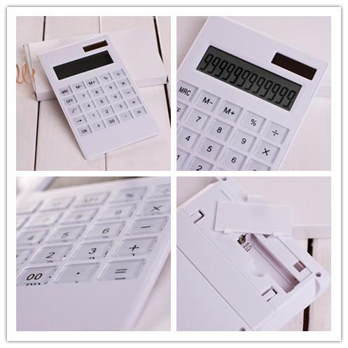 New Arrive Creative Slim Portable mini 12 digital calculator Solar Energy crystal keyboard Dual power supply rekenmachine