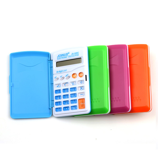 New Creative Hard Plastic 8 Digits Electronic Mini Calculator Keychain For Student Gift School Office Supply 9 Colors Candy Color Mini Pocke