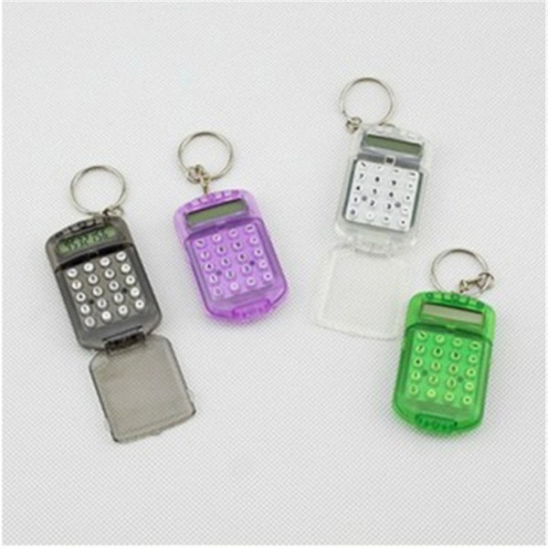 hot Fashion Cute Mini Pocket Calculator Keyring Key Chain Portable calculator Mixed Random Colors